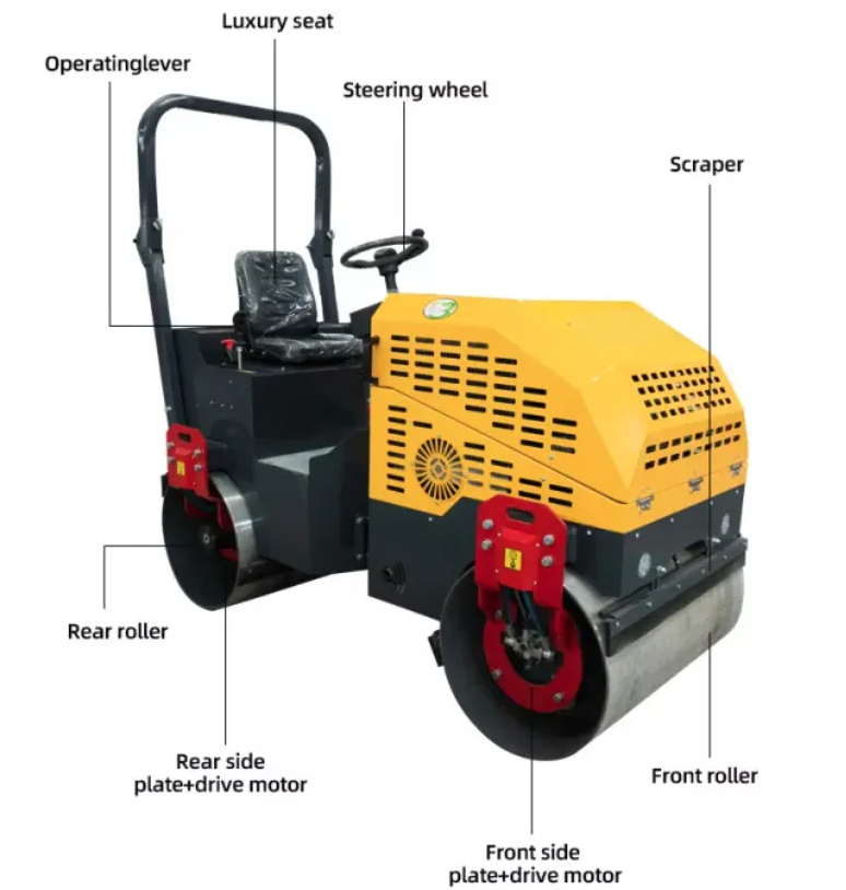 1 ton twin wheel vibratory roller ms 700