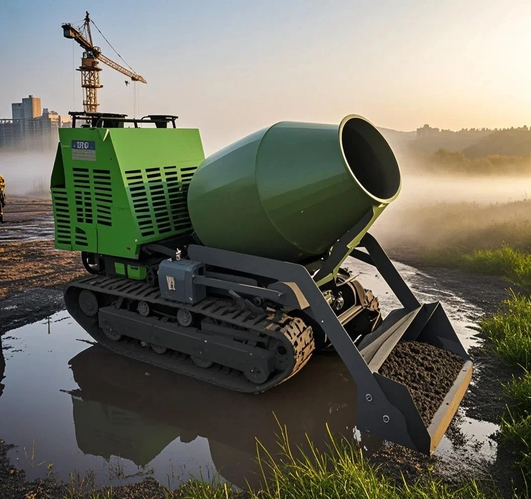 750kg auto loading multifunctional mini track concrete mixer ms 750