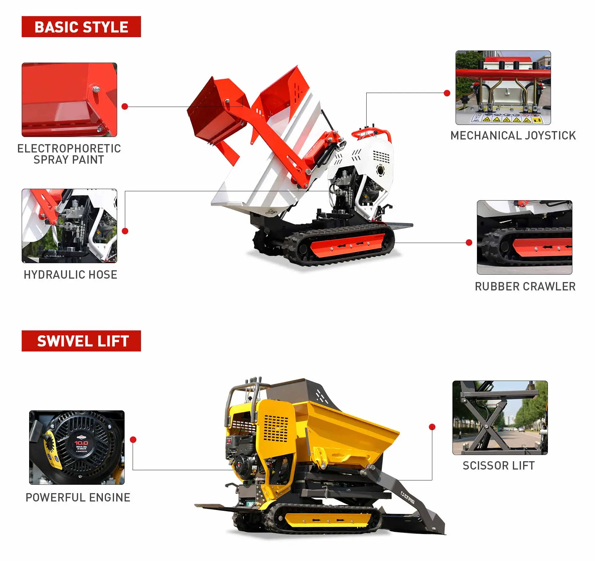 liftable 1 ton mini dump truck ms 1000