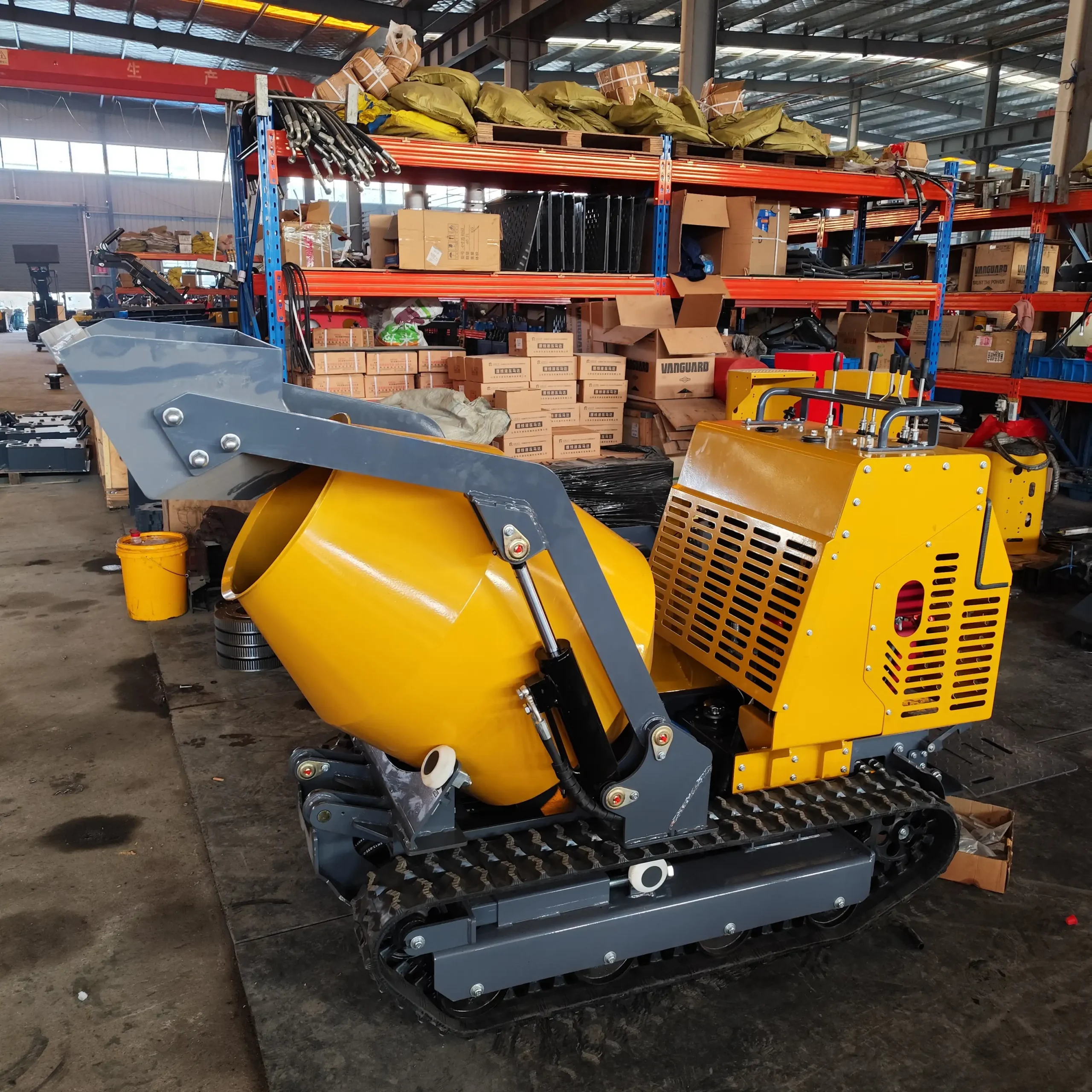 750kg auto loading multifunctional mini track concrete mixer ms 750